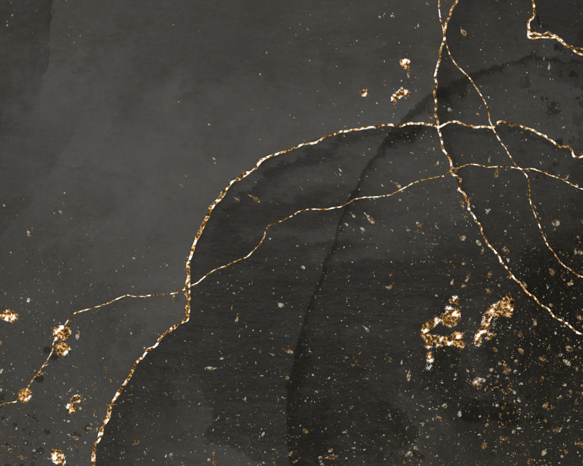 Elegant Black Watercolor and Gold Foil Background